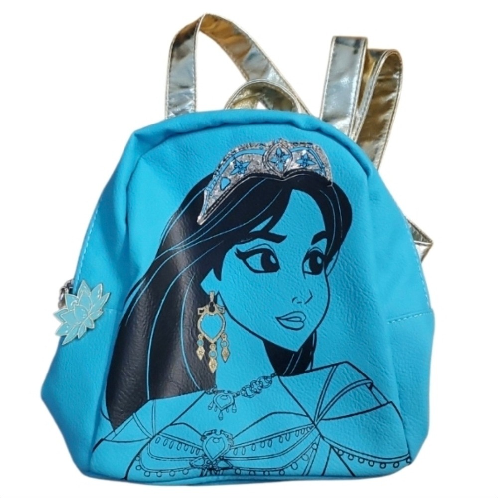 Disney Jasmine Turquoise Mini Backpack With Metallic Gold Accents